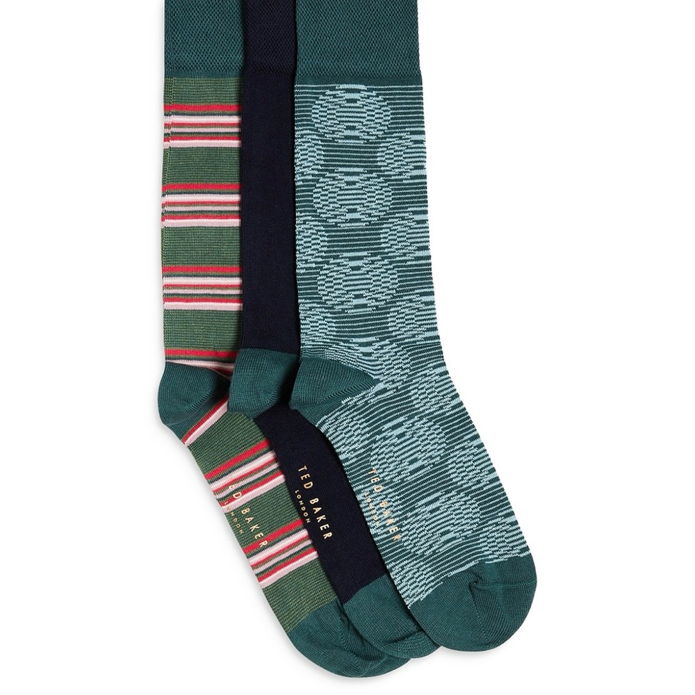 Ted Baker Patterned Sock Trio in a box
